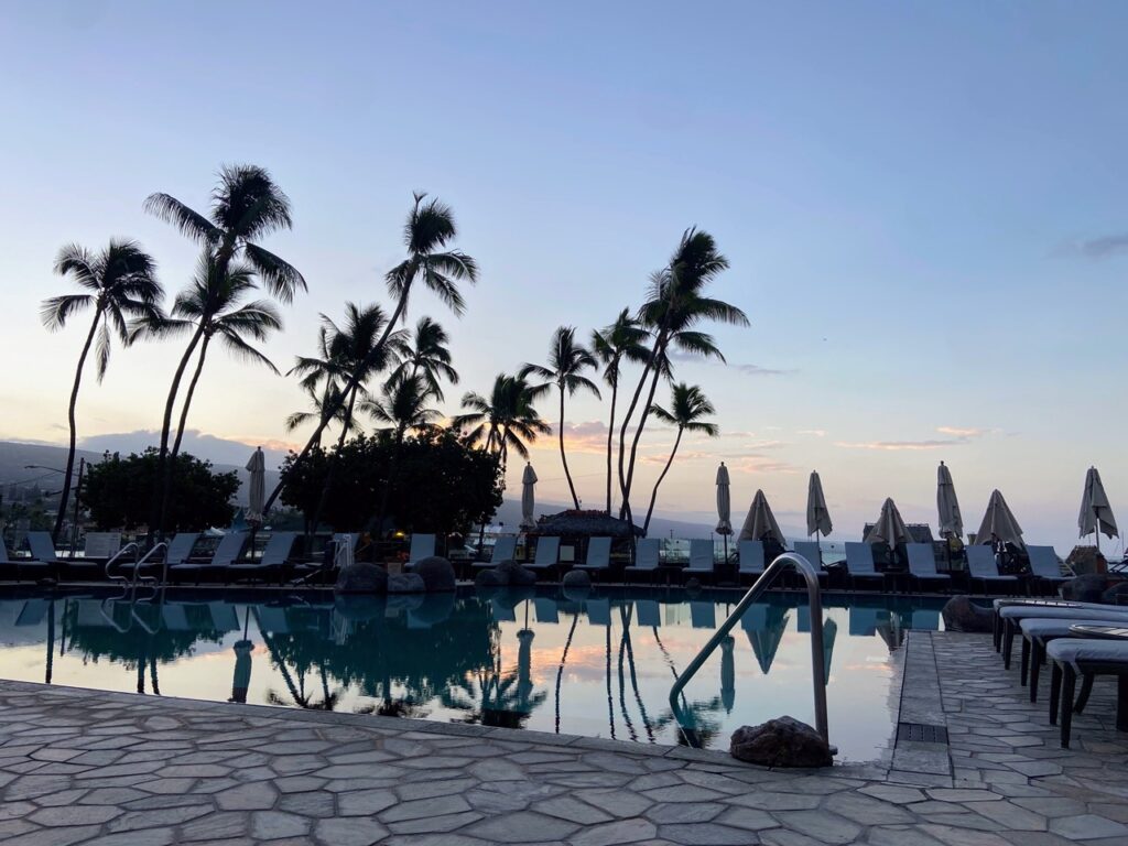 view from the pool , part of a five day itinerary focused on national parks on the Big Island of Hawaii