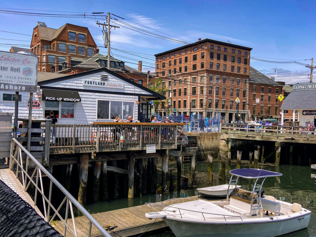 image shows the waterfront pier in Portland Maine