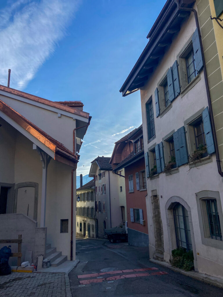 old buildings line the narrow streets of the lavaux region